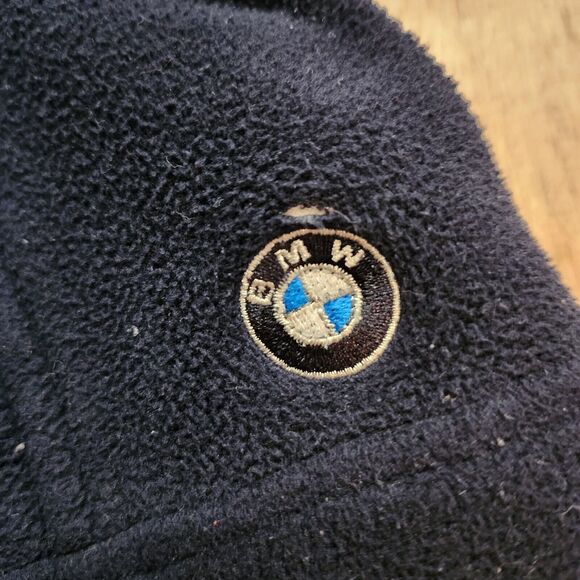 BMW - Vintage Women’s Full Zip Black Fleece Sweatshirt Jacket Medium Embroidered - Picture 9 of 13